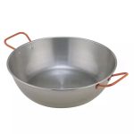 Tigaie Paella adâncă din oțel lustruit cu mânere, 24 cm