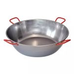 Tigaie paella adâncă din oțel lustruit, cu 4 mânere, 65 cm