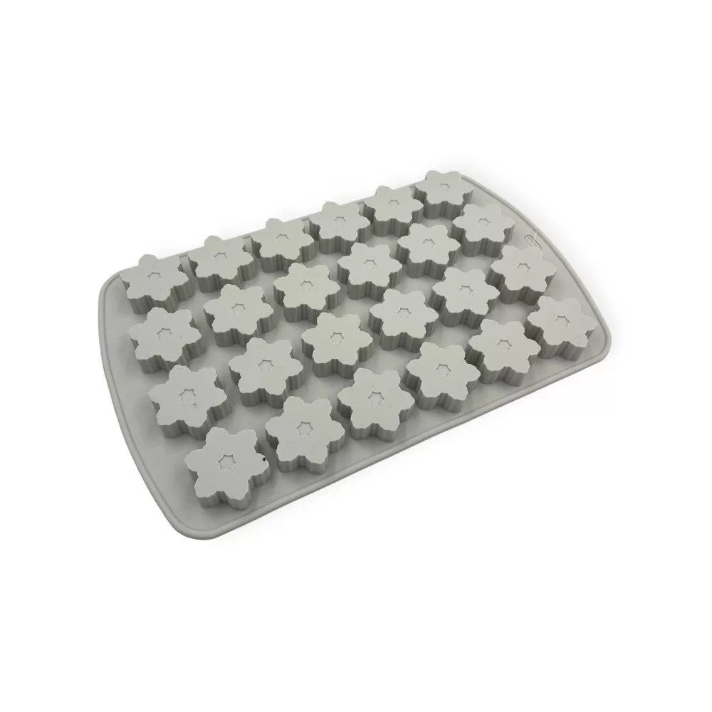 Mini formă pentru fulgi de zăpadă, din silicon, 32×20,5cm, 24buc