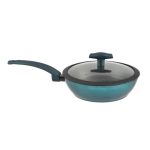 Wok din Aluminiu cu Strat Antiderapant și Capac de Sticlă Sea Line  28 cm, pentru Inducție