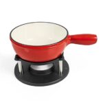 Oală emailată Fondue set 1,8 Litri Potrivit pentru Orice Tip de Plită