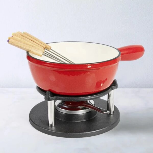 Oală emailată Fondue set 1,8 Litri Potrivit pentru Orice Tip de Plită - imagine 3